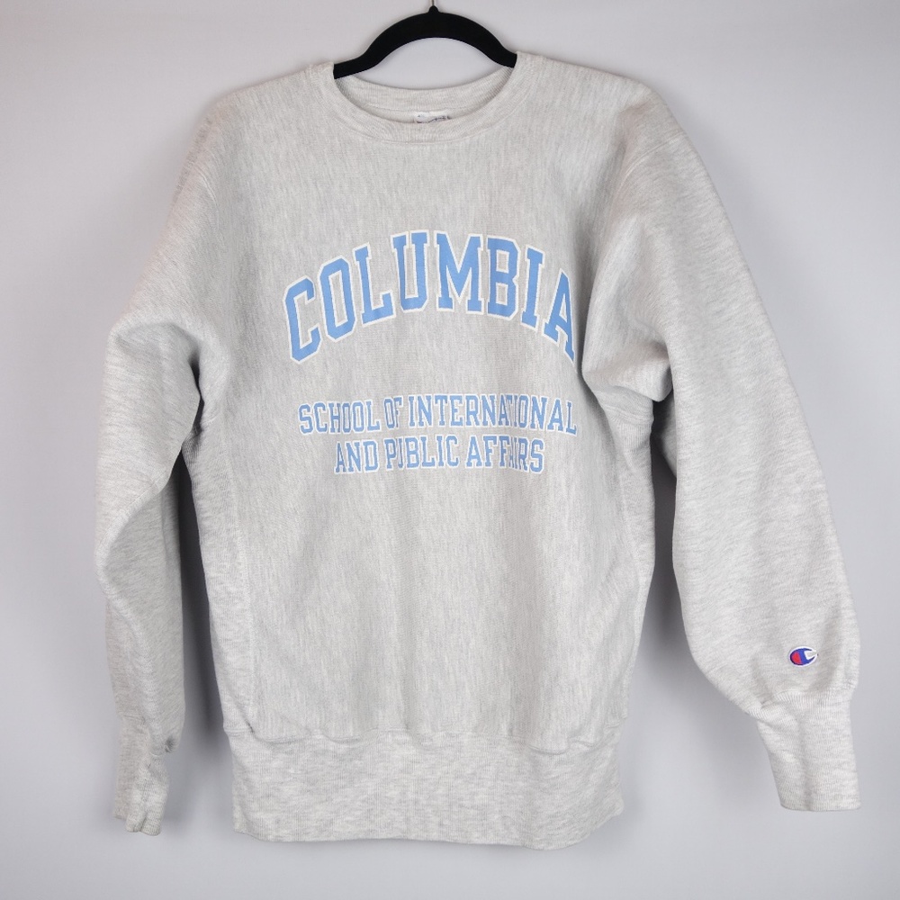 Vtg Columbia University Reverse Weave Champion Double-Sided Sweater, Size Large